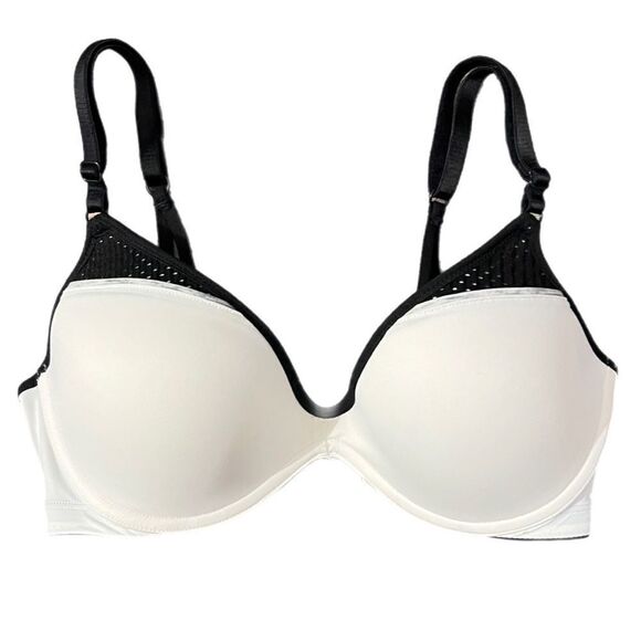 Victorias Secret Pink push up padded Scoopneck underwire Bra 32D off white - Picture 3 of 6